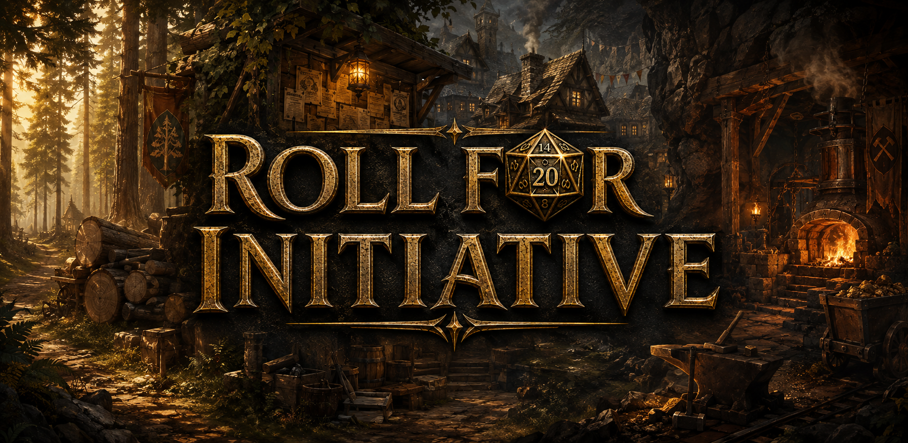 Roll For Initiative fantasy village feature artwork