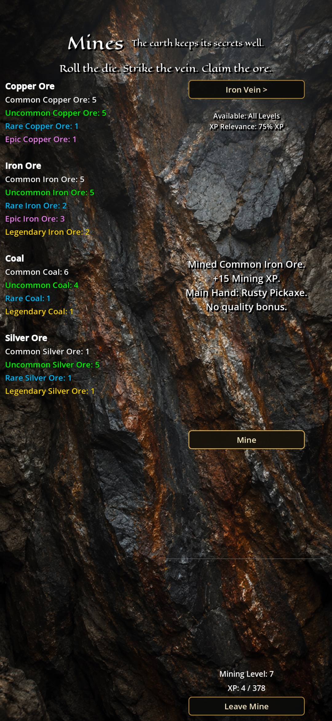 Mines screenshot